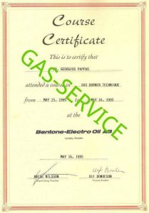 Πιστοποιήσεις GAS SERVICE